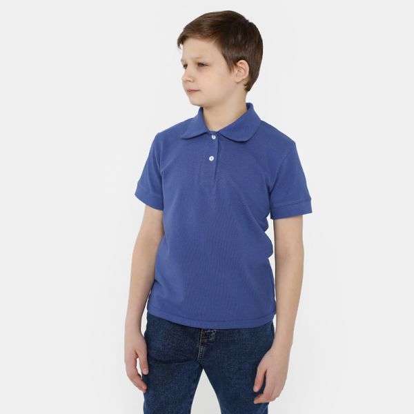 Plain polo with short sleeves Colored (buttons)
